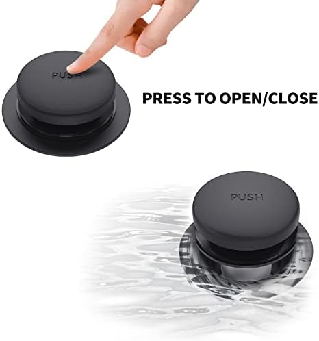 Matte Black Bath Tub Drain and Overflow Kit, Universal All Metal Tip-Toe Bathtub Drain Replacement Kit with Fine/Coarse Thread