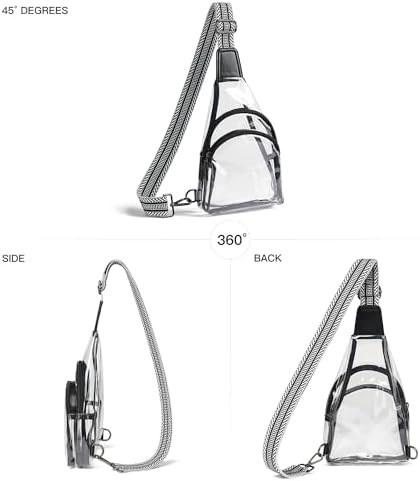 Clear bags Stadium Approved Crossbody Sling Bag Fanny Pack Backpack Purses for Women Men Belt bag for stadium events