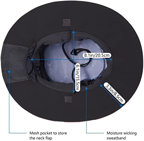 BASSDASH UPF 50+ Sun Fishing Hat Water Resistant with Detachable Neck Flap