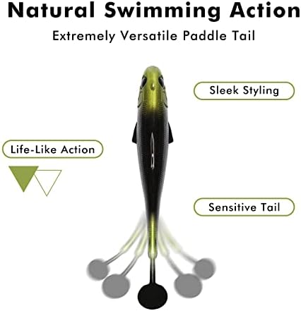 TRUSCEND Pre-Rigged Soft Fishing Lures, Well-Made Easy Catching Lures for Family Fishing, Great Action Swimbaits with Spinner, All-Conditions Fishing Gear for Bass Trout Walleye, Crappie Fishing Jigs