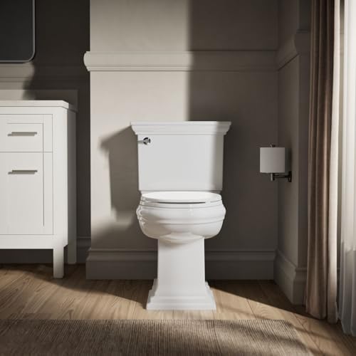 Kohler K-20110-0 Brevia Elongated Toilet Seat with Grip-Tight Bumpers, Quiet-Close Seat, Quick-Attach Hardware, White