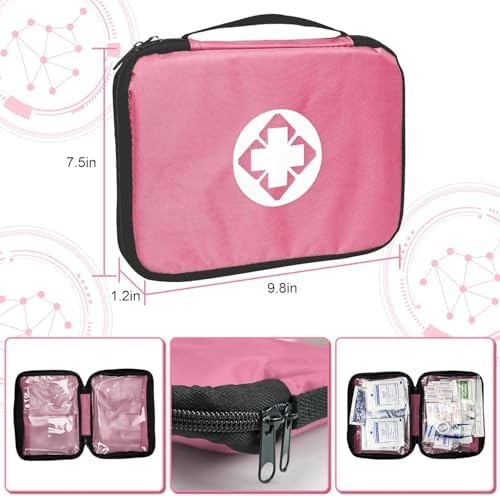 305Pcs Car First Aid Kit Refill Supplies for Business Home First Aid Emergency Kits for Office Business Compact Lovely Bag for Outdoor Activities Skating Boating