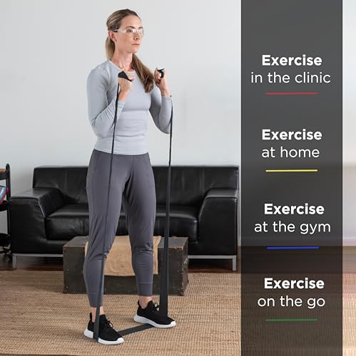 THERABAND Resistance Band 25 Yard Roll, Special Heavy Black Non-Latex Professional Elastic Bands For Upper & Lower Body Exercise, Physical Therapy, Pilates, & Rehab, Dispenser Box, Level 6