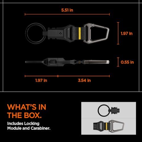 Spigen Life Magnetic Keychain Key Holder with HUB Compatible with MagSafe Accessories, Quick Release Magnetic System and Secure Lock System, Detachable Magnetic Keychain Key Ring Clip, Car Keychain