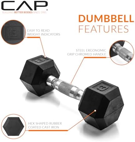CAP Barbell Coated Dumbbell Weight | Multiple Options Pairs & Sets