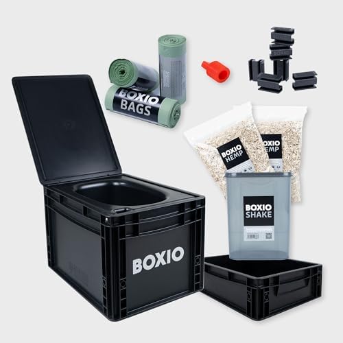 BOXIO Toilet - Portable Toilet, Camping Toilet, composting Toilet for car Camping, Boat or Camping. Mini Camping Toilet: 14,7" x 11,8" x 11,0" Made in Germany.