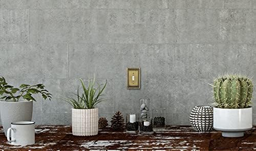 Henne Bery Sunken Pearls Heavy Duty Decorative Wall Plate Switch Plate Outlet Cover (Single Toggle, 3 Pack, Antique Brass)