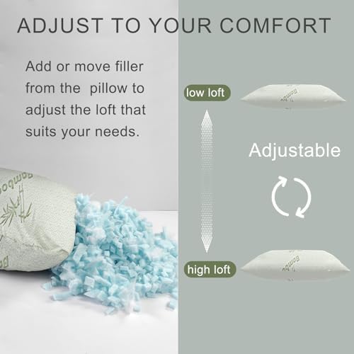 Camping Pillow for Sleeping 2 Pack,Small Travel Pillow,Shredded Memory Foam Pillow Packable with Storage Bag,Soft Cover,Portable Small Pillow for Camp Backpacking Hiking Gear&Accessories
