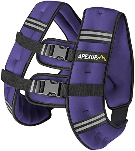 APEXUP Weighted Vest with 5lbs/10lbs/15lbs/20lbs/25lbs/30lbs Weights and Reflective Stripe, Weight Vest Men Women for Workout, Strength Training, Running