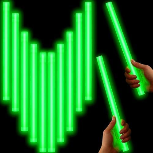 Lewtemi 10 Pcs 14 Inch Large Glow Sticks Christmas Jumbo Sticks Big Glow Stick Giant Light Stick Emergency Light Stick for Camping Accessories, Survival Kit