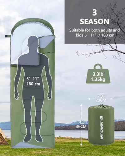Sleeping Bags for Adults Backpacking Lightweight Waterproof- Cold Weather Sleeping Bag for Girls Boys Mens for Warm Camping Hiking Outdoor Travel Hunting with Compression Bags