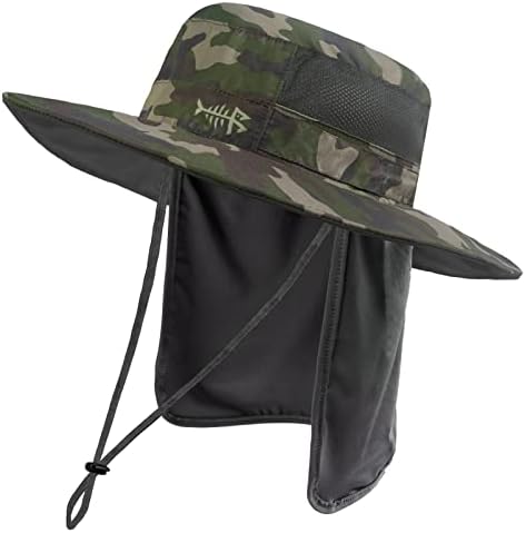 BASSDASH UPF 50+ Sun Fishing Hat Water Resistant with Detachable Neck Flap