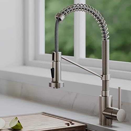 KRAUS Bolden Commercial Style 2-Function Single Handle Pull Down Kitchen Faucet in Spot-Free Stainless Steel, KPF-1610SFS