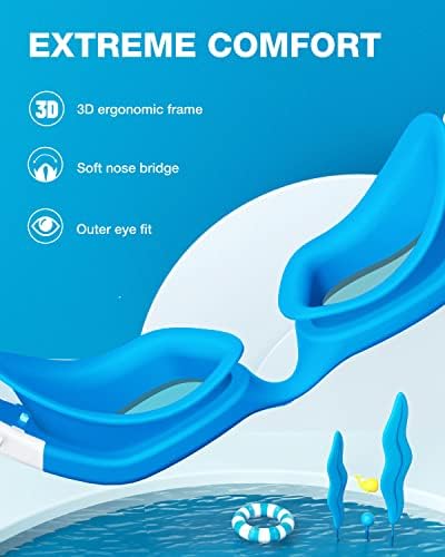 ZIONOR Kids Swim Goggles, G1 MINI UV Protection Anti-Fog Polarized Swimming Goggles for Age 6-14
