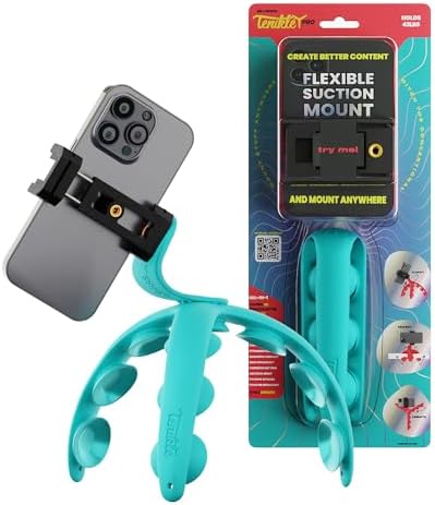 Tenikle® PRO - Flexible Tentacle Tripod for Mobile Phone and Action Camera GoPro, Insta360, DJI Osmo, As Seen on Shark Tank, Bendable Suction Cup Camera Mount & Holder, iPhone & Android Compatible