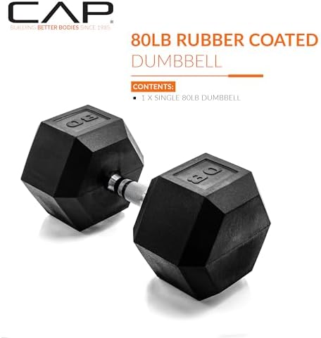 CAP Barbell Coated Hex Dumbbell Weight | Multiple Options