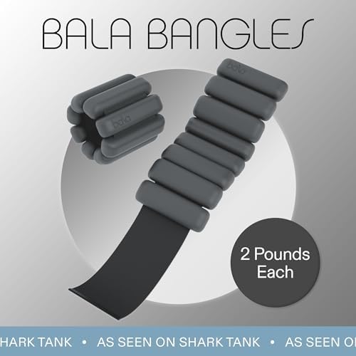 Bala Bangles Wrist & Ankle Weights for Women & Men - Adjustable Silicone Weighted Bracelet Set for Gym, Yoga, Pilates, Cardio & Strength Training - Wearable Arm & Leg Workout Weights