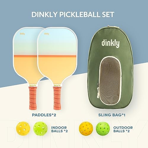 Pickleball Paddles Set of 2/4- USAPA Approved Graphite/Fiberglass Pickleball Racket, 2 Pickleball Rackets, 4 Balls and 1 Portable Carry Bag, Aesthetic Pickle Ball Set for Men Women Beginners