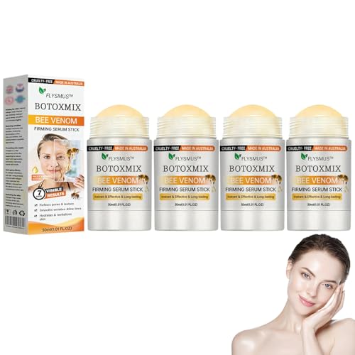 Flysmus Botox Bee Venom Firming Serum Stick, Advanced Firming & Wrinkle-Reducing Cream, Restore Skin Elasticity, Moisturizing, Lifts, Plumps, Natural Serum for All Skin Types (4PC)