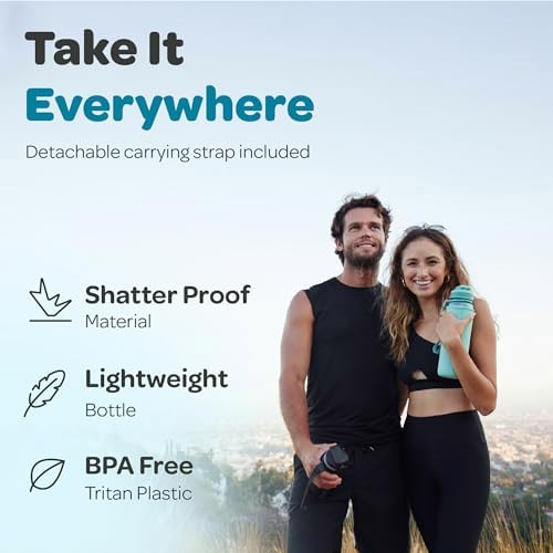 Hydracy Water Bottle with Time Marker -Large BPA Free Water Bottle & No Sweat Sleeve -Leak Proof Gym Bottle with Fruit Infuser Strainer & Times to Drink -Ideal for Fitness Sports & Outdoors