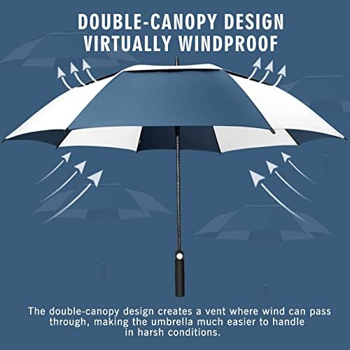 ZOMAKE Automatic Open Extra Large Golf Umbrella 51/54/62/68 Inch, Double Canopy Vented Windproof Oversize Stick Umbrellas for Rain
