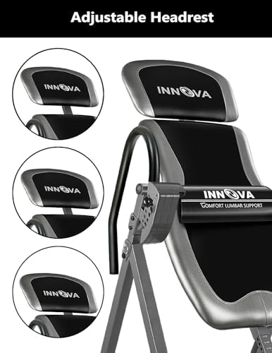 Innova Inversion Table with Adjustable Headrest, Reversible Ankle Holders, and 300 lb Weight Capacity