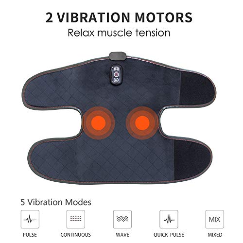 COMFIER Heated Knee Massager with Heating Pad for Knee Pain Relief,Gifts for Men Women Dad Mom,Knee Warmers Wrap, FSA or HSA Eligible,Heated Knee Pad for Men Women Seniors