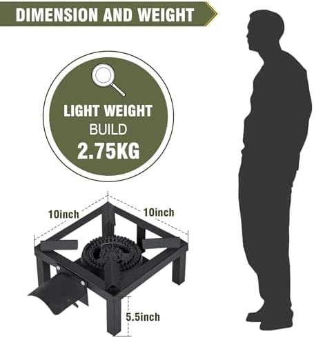 BESTFIRE Propane Burner,100,000 BTUs High Pressure Single Propane Stove with 4.1ft 0-20Psi Adjustable Hose with Regulator,Gas Stove for Outdoor Cooking, Turkey Fry, Seafood Boil