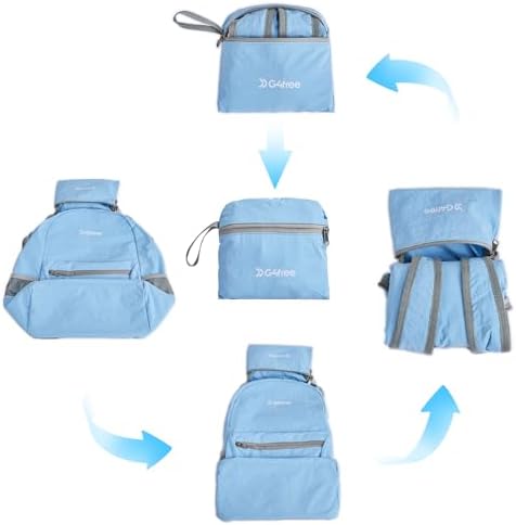 G4Free 20L Lightweight Packable Backpack Travel Hiking Daypack Foldable Backpack for Men Women(Light Blue)