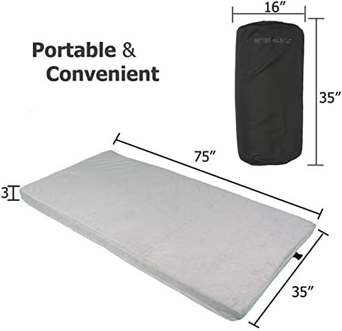 SleepReady Portable Floor Mattress & Guest Bed | 3" CertiPUR-US Memory Foam | Roll out in seconds | Twin, Single, Kid | Guest, Car, Camping, Dorm, Travel Essentials | Waterproof | 1 yr warr