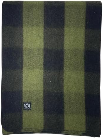Arcturus Plaid Wool Blankets - 4.5lbs Warm, Heavy, Washable, Large | Great for Camping, Outdoors, Sporting Events, or Home