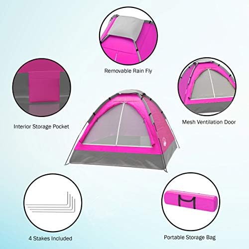 2 Person Camping Tent with Rain Fly and Carrying Bag - Lightweight Outdoor Tent for Backpacking, Hiking, or Beach Use by Wakeman Outdoors