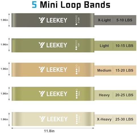 LEEKEY Resistance Bands Set for Pull-Up Assistance & Full-Body Training, Multi-Level Exercise Bands with Bag for Home Workouts, Physical Therapy, Strength Training (Men/Women)