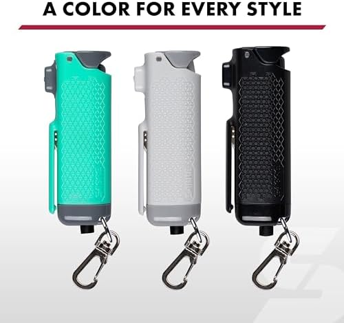 SABRE Safe Escape 3-In-1 Pepper Gel With Seat Belt Cutter & Window Breaker, Maximum Strength Pepper Spray, Snap Clip Keychain for Easy Carry & Fast Access, 0.54 fl oz, Easy to Use Fast Flip Top Safety