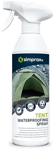 simprax® Tent Waterproofing Spray - Certified Eco-Friendly, UV-Stable & Biodegradable Waterproof Spray | Made in Germany | Waterproofing Spray Enhances Water-Repellency for Tent & Technical Textiles