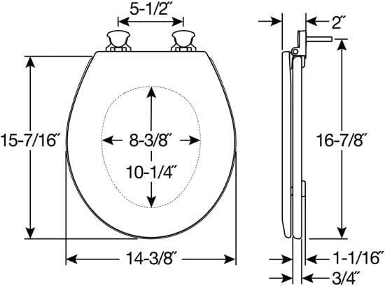 BEMIS 500EC 390 Toilet Seat with Easy Clean & Change Hinges, 1 Pack Round, Cotton White