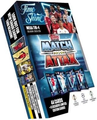 Topps Match Attax 24/25 - Random Mega Tin - Contains 44 Match Attax Cards Plus 4 Exclusive LEs