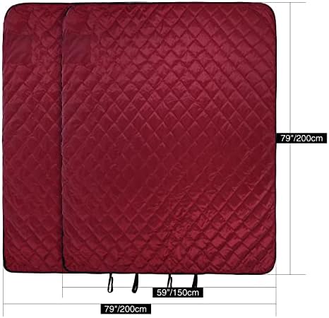 REDCAMP Large Warm Blanket with Sherpa Lining, Cold Weather Outdoor Blanket Windproof for Camping Stadium, Machine Washable 79"x 79" Red