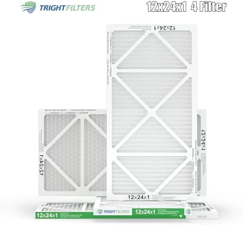 12x24x1 Air Filter 4 Pack, MERV 8 Pleated Dust Defense Air Filters Replacement Air Conditioner HVAC AC Furnace Filter, Durable and Lightweight