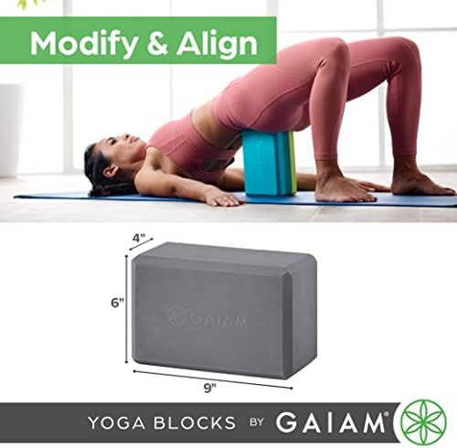Gaiam Yoga Block - Supportive Latex-Free Eva Foam - Soft Non-Slip Surface with Beveled Edges for Yoga, Pilates, Meditation - Yoga Accessories for Stability, Balance, Deepen Stretches