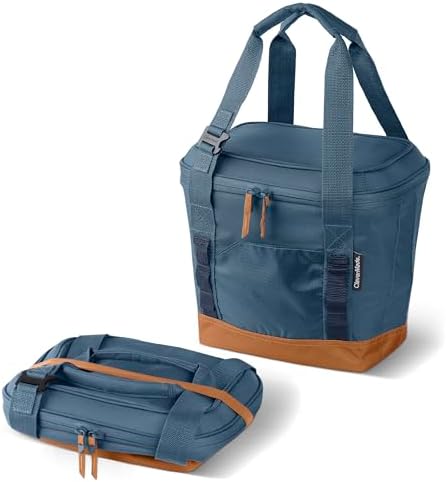 CleverMade Pacifica Collapsible Insulated Cooler Bag – 18 Can Leakproof Soft Cooler for Beach, Travel, Car – Bottle Opener – Ocean