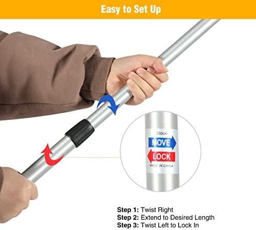 REDCAMP Aluminum Adjustable Camping Tarp Poles, Set of 2, 90" Telescoping Lightweight Tent Poles for Shelter, Hammock Rain Fly, Awning