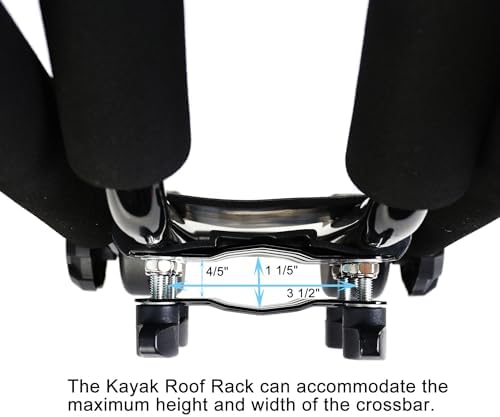 Folding Kayak roof Rack Adjustable for Kayak/Canoe/SUP,J-Bar Rack on Roof Mounting On SUV, Car and Truck Crossbars. (23-krf-2)