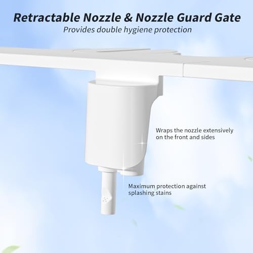 SAMODRA Non-Electric Bidet - Self Cleaning Dual Nozzle (Frontal and Rear Wash) Fresh Water Bidet Toilet Seat Attachment with Independent Adjustable Water Pressure (Classic Black/Silver)