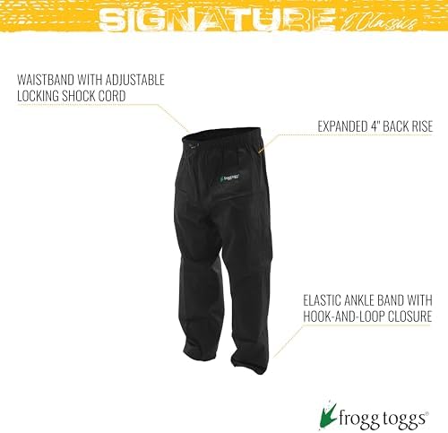 FROGG TOGGS Men's Classic Pro Action Waterproof Breathable Rain Pant