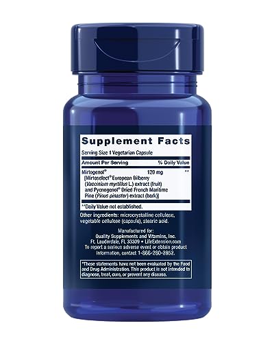 Life Extension Eye Pressure Support with Mirtogenol - Eye Health Supplement for Healthy Eye Pressure - with French Maritime Pine bark – Gluten-Free, Vegetarian, Non-GMO - 30 Capsules
