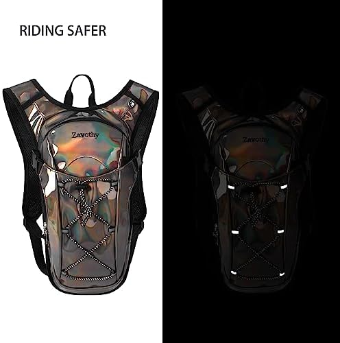 Reflective Hydration Backpack, Hydration Pack - Water Backpack with 2L/3L Hydration Bladder, Essential for Festivals - Rave Hydration Pack for Hiking, Running, Cycling, and Festivals