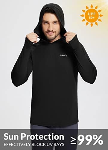 baleaf Men's Sun Protection Hoodie Shirt UPF 50+ Long Sleeve UV SPF T-Shirts Rash Guard Fishing Swimming Lightweight