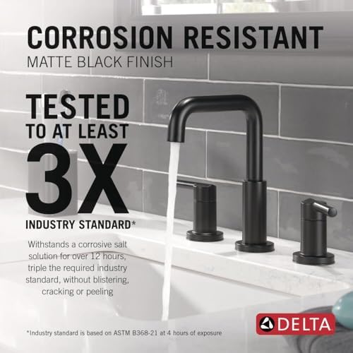 Delta 35849LF-BL Nicoli Bathroom Faucet, Lever Handle, Matte Black