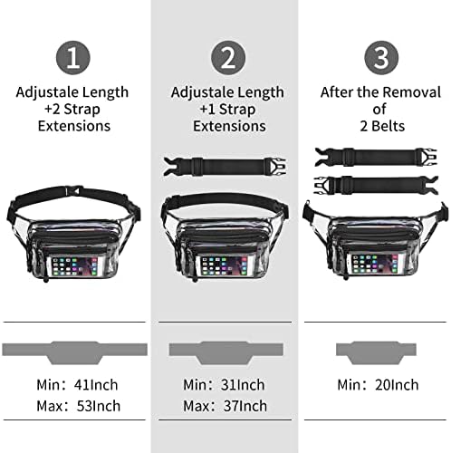 Clear Bag Stadium Approved Large Clear Fanny Pack for Women for Work,Multi-purpose Waist Bag for Travel & Sporting Event